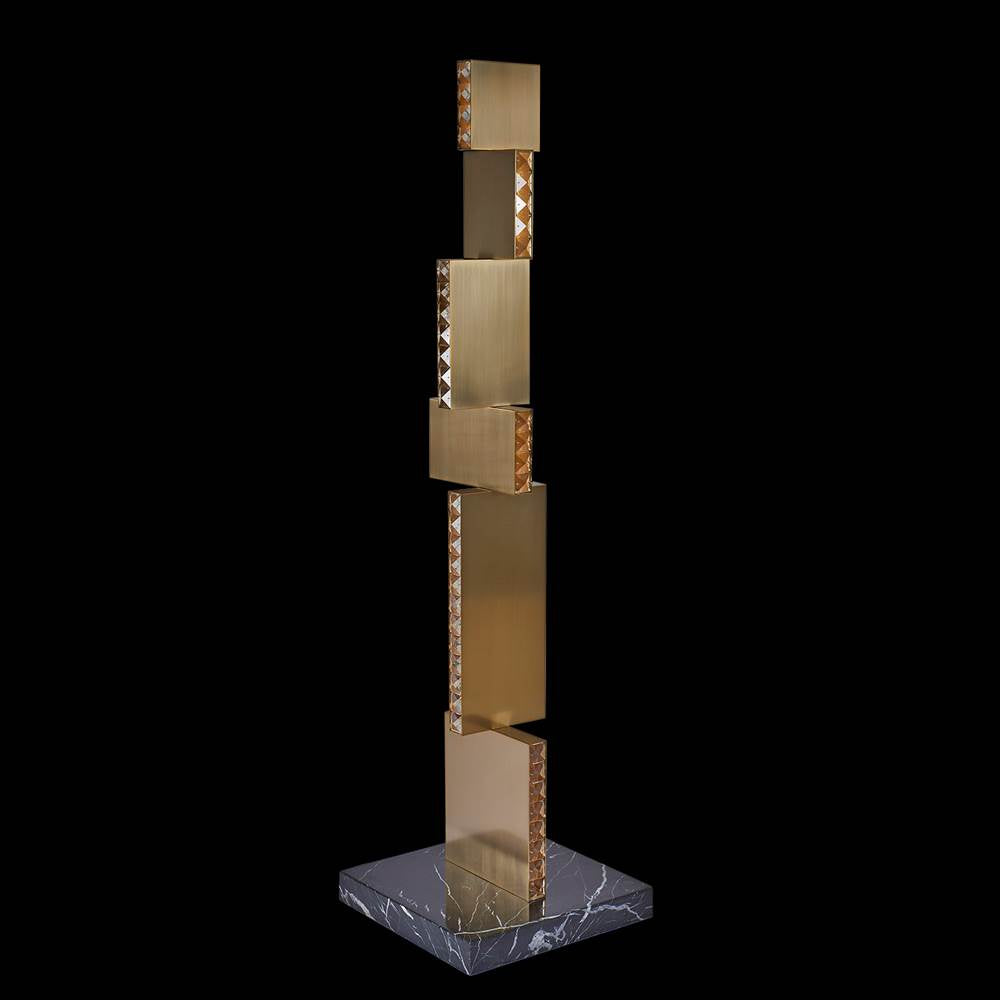 Allegri By Kalco Lighting 041895-044-FR001 Winter Brass Franco 70-in 1 Light Led Winter Brass/clear Floor Lamp Image 1