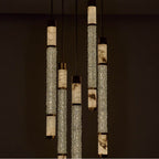 Allegri By Kalco Lighting 041951-062-FR001 True Brass Tubo 24-in 5 Light Led True Brass/clear Multi-pendant Image 4