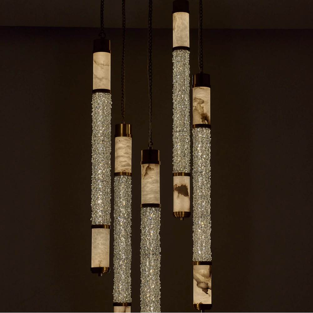 Allegri By Kalco Lighting 041951-062-FR001 True Brass Tubo 24-in 5 Light Led True Brass/clear Multi-pendant Image 4