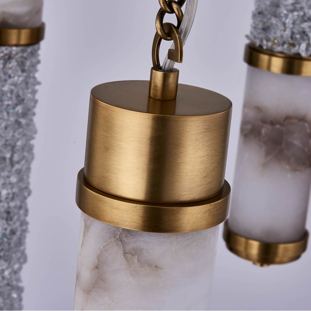 Allegri By Kalco Lighting 041951-062-FR001 True Brass Tubo 24-in 5 Light Led True Brass/clear Multi-pendant Image 3