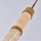 Allegri By Kalco Lighting Tubo 3.5-in 1 Light Led True Brass/clear Pendant