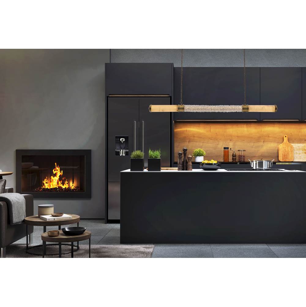 Allegri By Kalco Lighting 041961-062-FR001 True Brass Tubo 60-in 1 Light Led True Brass/clear Linear Pendant Image 2