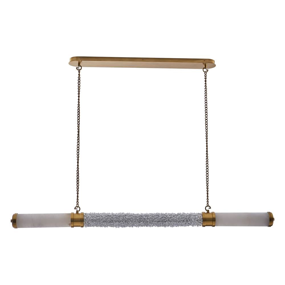Allegri By Kalco Lighting 041961-062-FR001 True Brass Tubo 60-in 1 Light Led True Brass/clear Linear Pendant Image 4