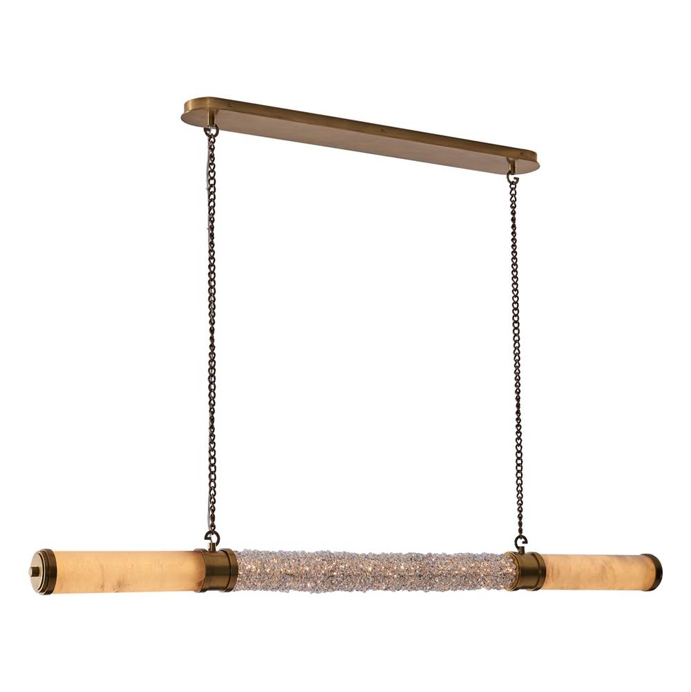 Allegri By Kalco Lighting Tubo 60-in 1 Light Led True Brass/clear Linear Pendant