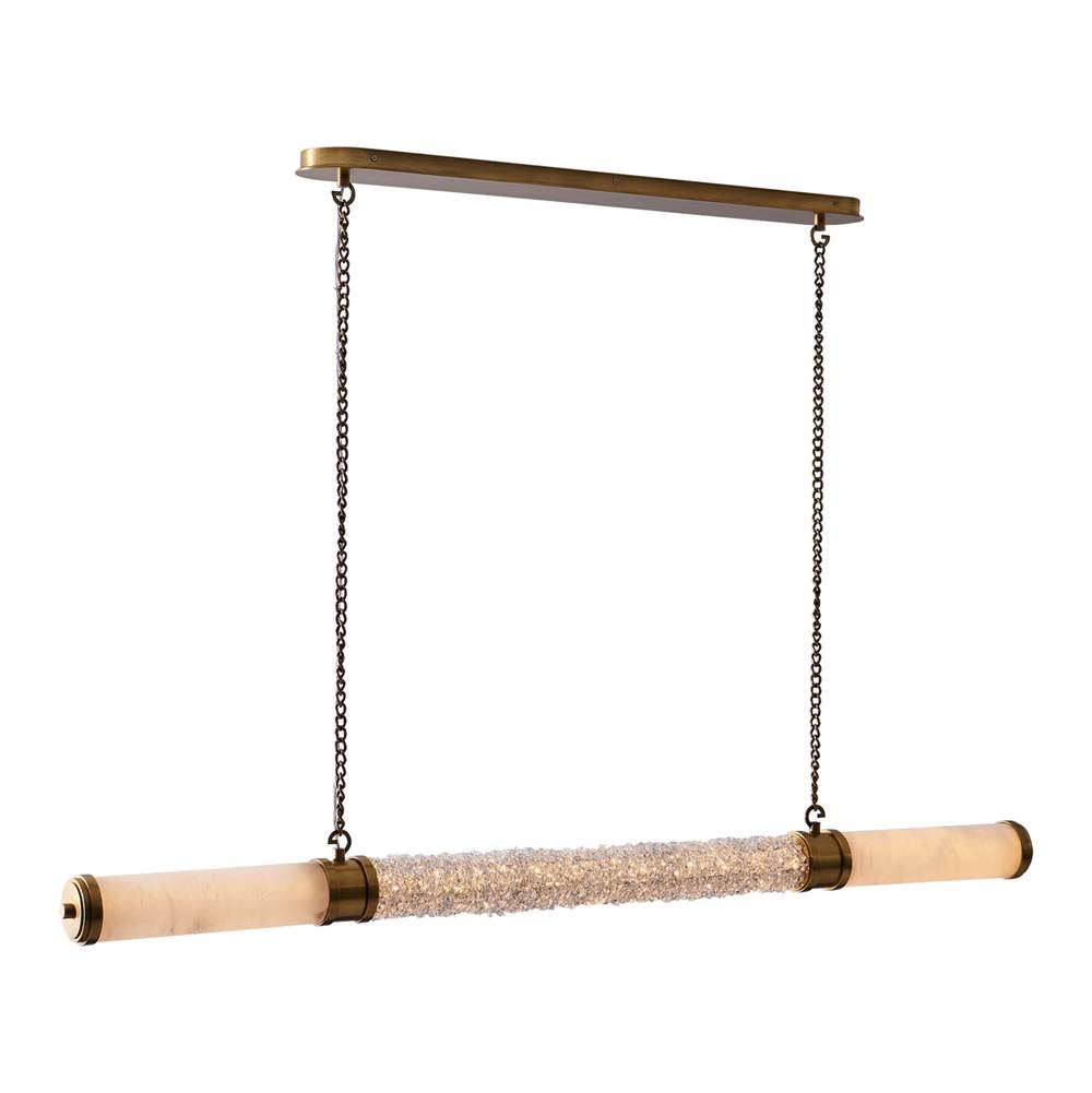 Allegri By Kalco Lighting 041961-062-FR001 True Brass Tubo 60-in 1 Light Led True Brass/clear Linear Pendant Image 1