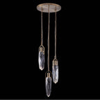 Allegri By Kalco Lighting 042055-044-FR001 Winter Brass Diamante 14-in 3 Light Led Winter Brass/clear Multi-pendant Image 1