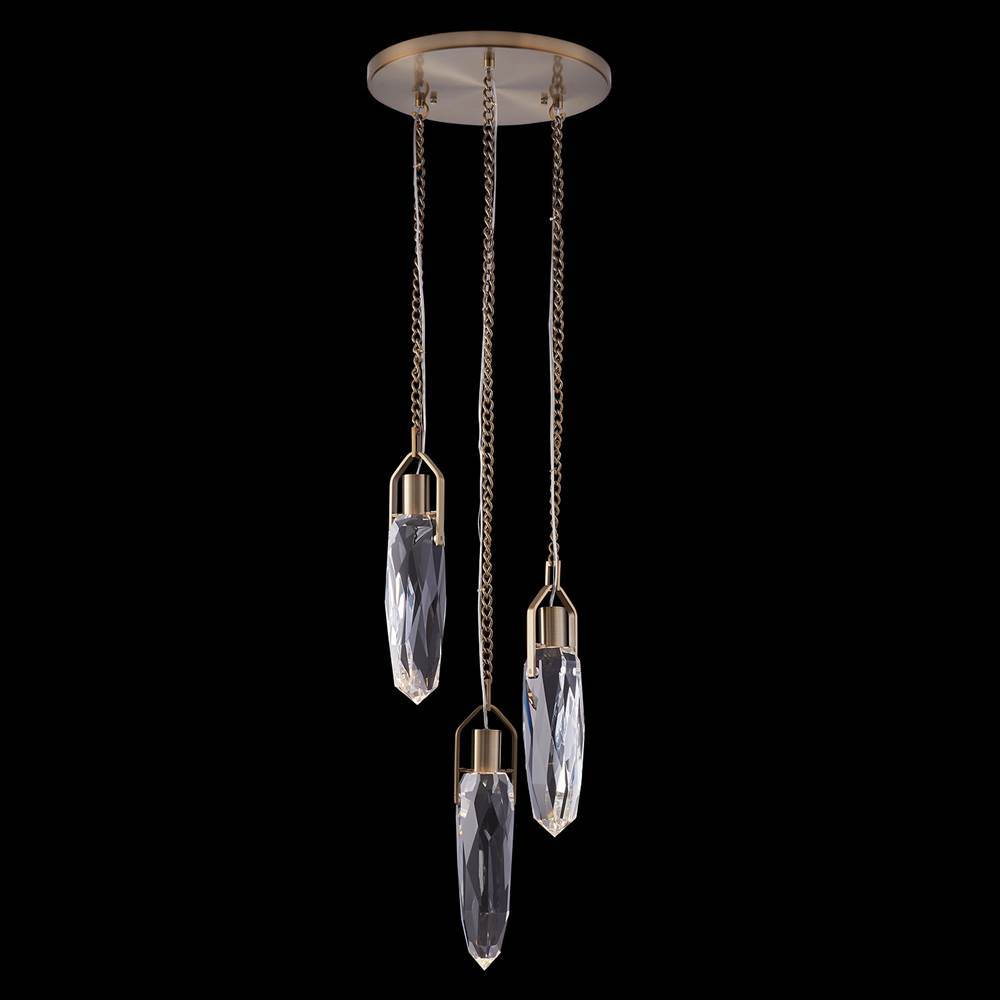 Allegri By Kalco Lighting 042055-044-FR001 Winter Brass Diamante 14-in 3 Light Led Winter Brass/clear Multi-pendant Image 1