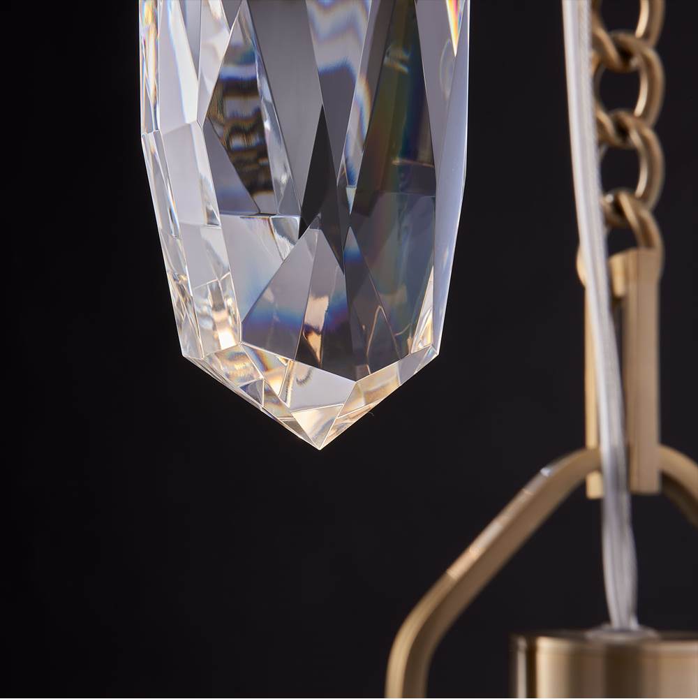 Allegri By Kalco Lighting Diamante 14-in 3 Light Led Winter Brass/clear Multi-pendant
