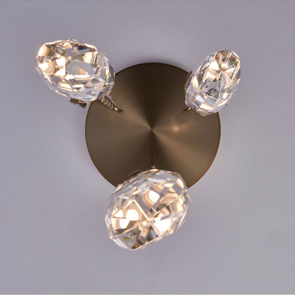 Allegri By Kalco Lighting 042055-044-FR001 Winter Brass Diamante 14-in 3 Light Led Winter Brass/clear Multi-pendant Image 6
