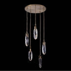 Allegri By Kalco Lighting 042057-044-FR001 Winter Brass Diamante 23-in 5 Light Led Winter Brass/clear Multi-pendant Image 1