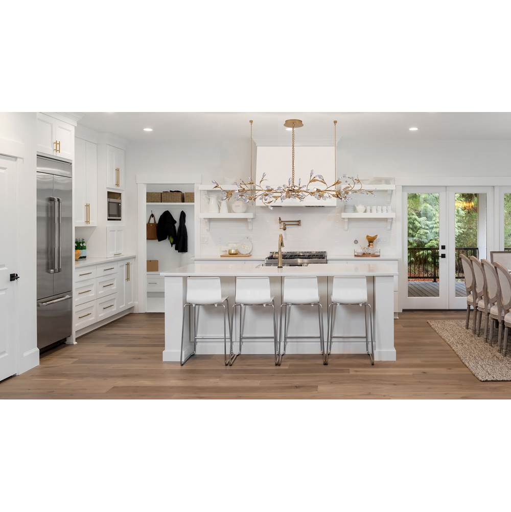 Allegri By Kalco Lighting 042161-024-FR001 24k Gold Ramo 48-in 6 Light Socket 24k Gold/clear Linear Pendant Image 3