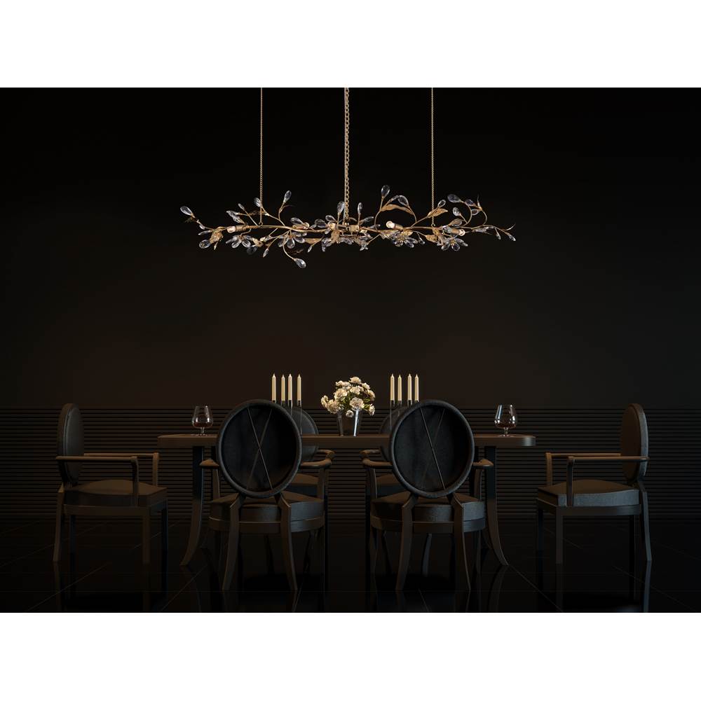 Allegri By Kalco Lighting 042161-024-FR001 24k Gold Ramo 48-in 6 Light Socket 24k Gold/clear Linear Pendant Image 2