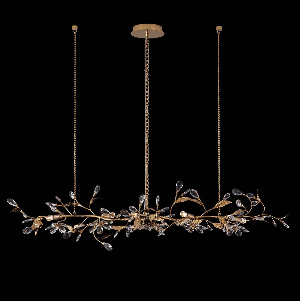 Allegri By Kalco Lighting 042161-024-FR001 24k Gold Ramo 48-in 6 Light Socket 24k Gold/clear Linear Pendant Image 1