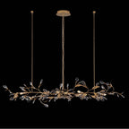 Allegri By Kalco Lighting 042161-024-FR001 24k Gold Ramo 48-in 6 Light Socket 24k Gold/clear Linear Pendant Image 1