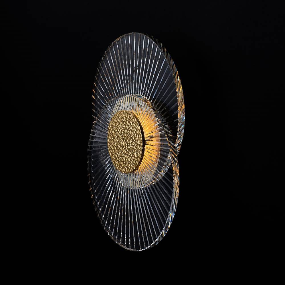 Allegri By Kalco Lighting Girare 10-in 1 Light Led 18k Gold/clear Wall Sconce