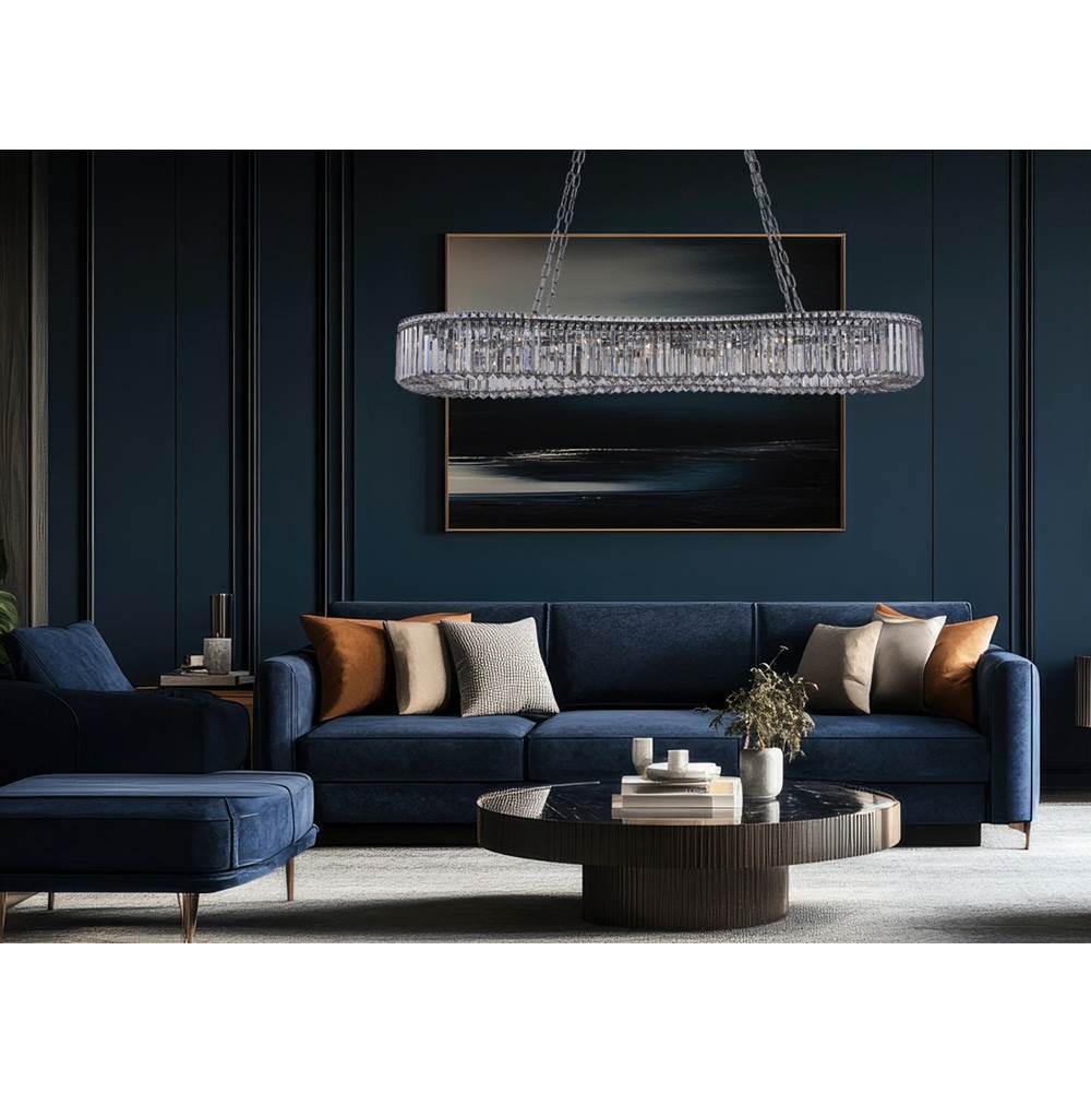 Allegri By Kalco Lighting 042661-010-FR001 Chrome Corda 63-in 18 Light Socket Chrome/clear Linear Pendant Image 2