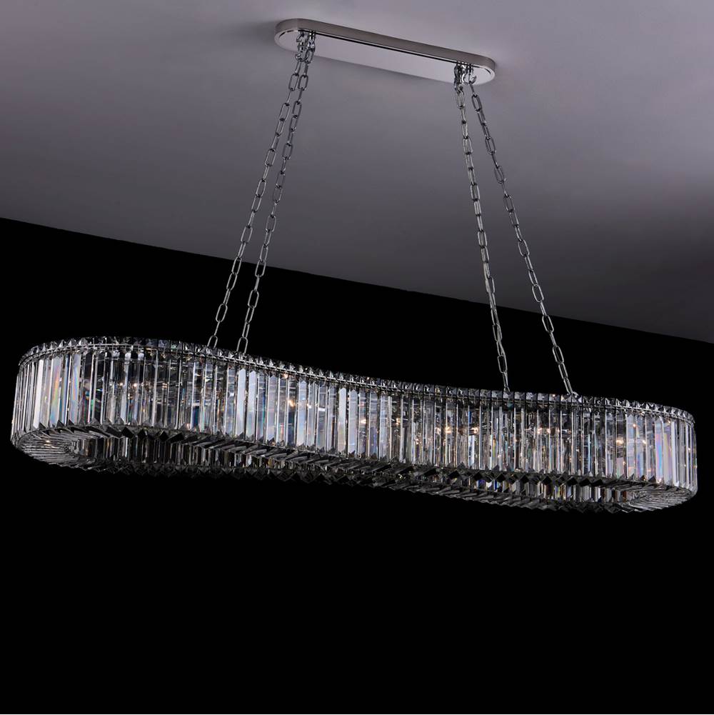 Allegri By Kalco Lighting Corda 63-in 18 Light Socket Chrome/clear Linear Pendant
