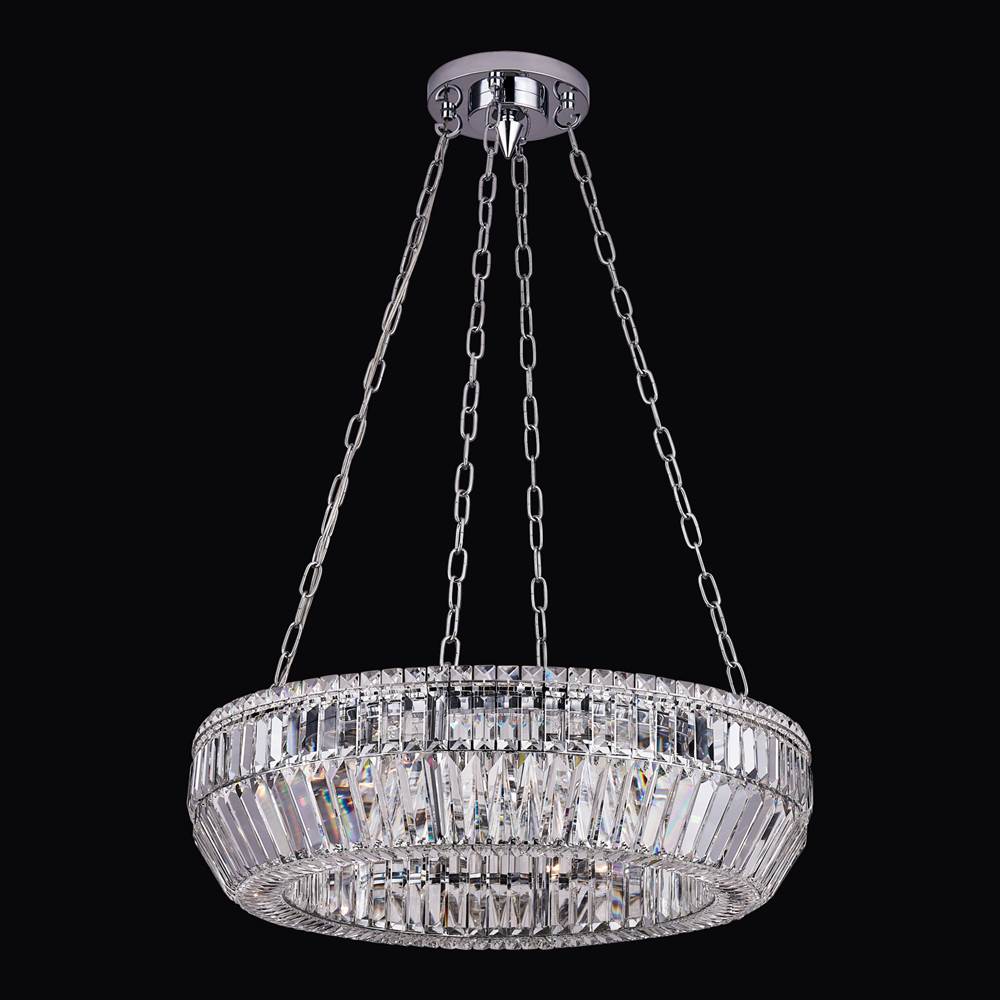 Allegri By Kalco Lighting 043456-010-FR001 Chrome Circolare 28-in 8 Light Socket Chrome/clear Chandelier Image 1