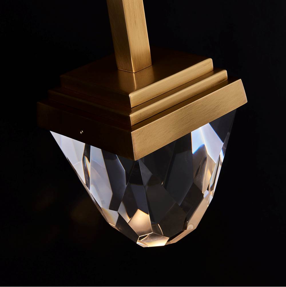 Allegri By Kalco Lighting 043521-062-FR001 True Brass Taglio 28-in 2 Light Led True Brass/clear Wall Sconce Image 2