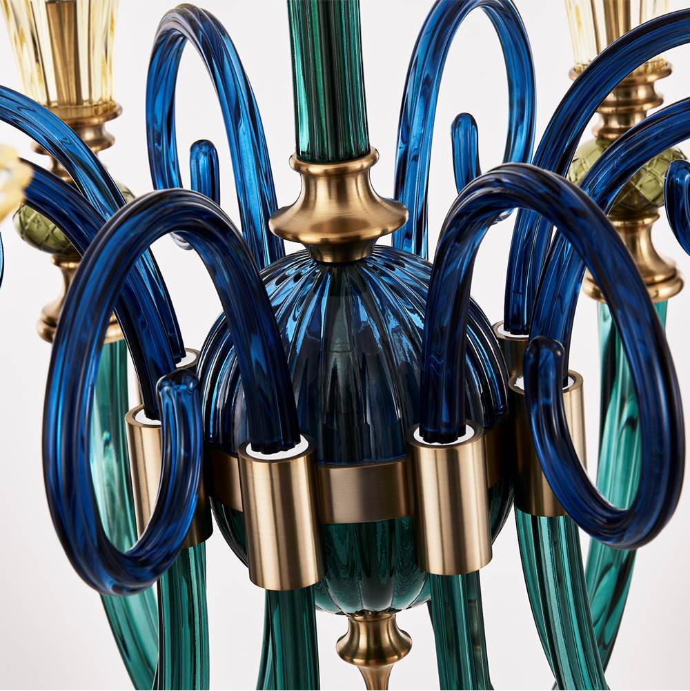 Allegri By Kalco Lighting Tinta 42-in 8 Light Socket Winter Brass/multi Chandelier