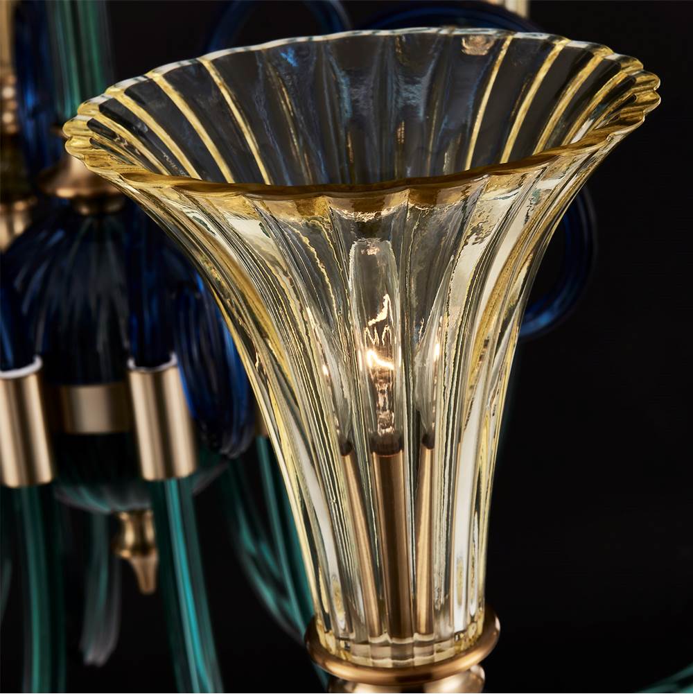 Allegri By Kalco Lighting 043671-044-GLMULTI Winter Brass Tinta 42-in 8 Light Socket Winter Brass/multi Chandelier Image 3