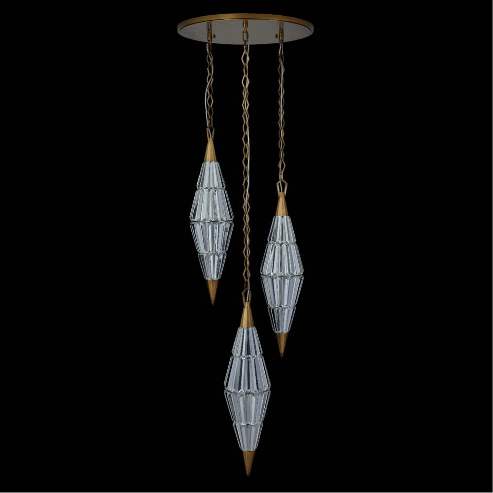 Allegri By Kalco Lighting 043756-062-FR001M True Brass Allungato 24-in 3 Light Led True Brass Multi-pendant Image 1