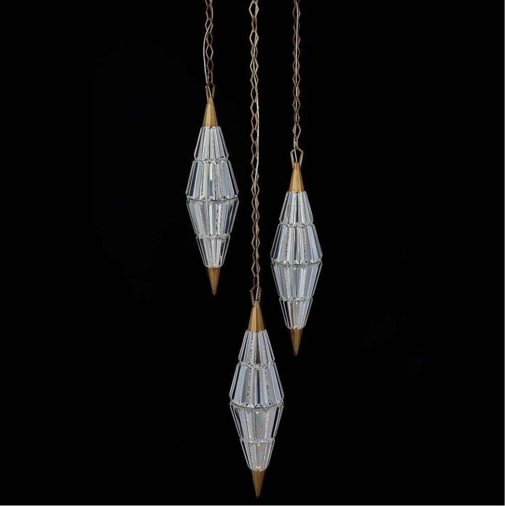 Allegri By Kalco Lighting Allungato 24-in 3 Light Led True Brass Multi-pendant
