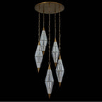 Allegri By Kalco Lighting 043757-062-FR001M True Brass Allungato 30-in 5 Light Led True Brass Multi-pendant Image 1