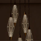 Allegri By Kalco Lighting Allungato 30-in 5 Light Led True Brass Multi-pendant