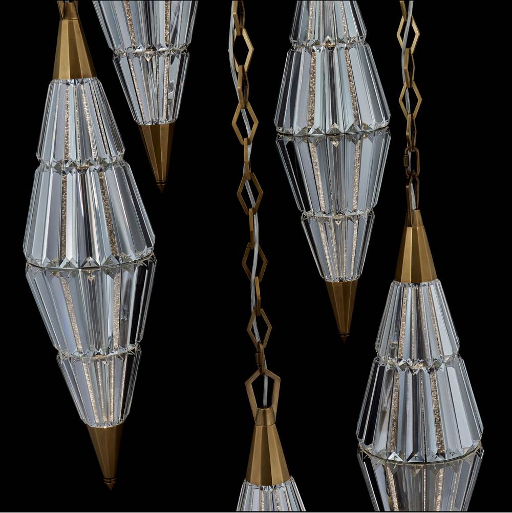 Allegri By Kalco Lighting 043757-062-FR001M True Brass Allungato 30-in 5 Light Led True Brass Multi-pendant Image 2