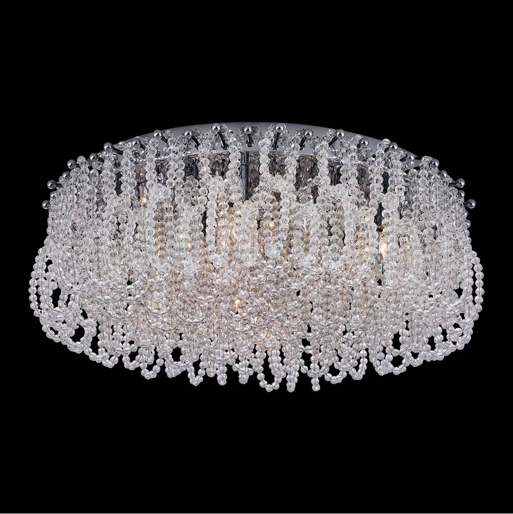 Allegri By Kalco Lighting 044842-010-FR001 Chrome Loops 24-in 9 Light Socket Chrome/clear Flush Mount Image 1