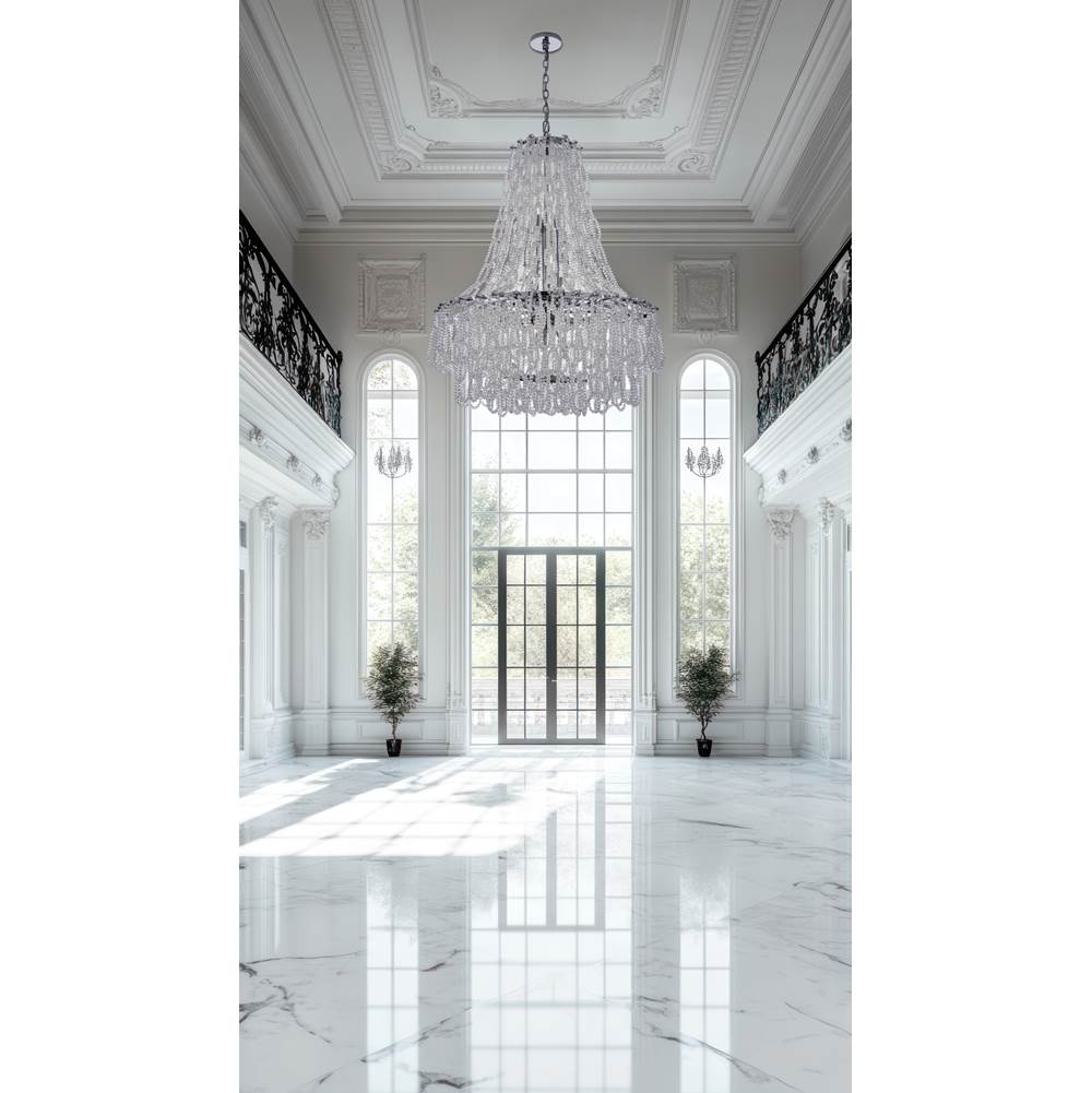 Allegri By Kalco Lighting 044856-010-FR001 Chrome Loops 34-in 21 Light Socket Chrome/clear Chandelier Image 3