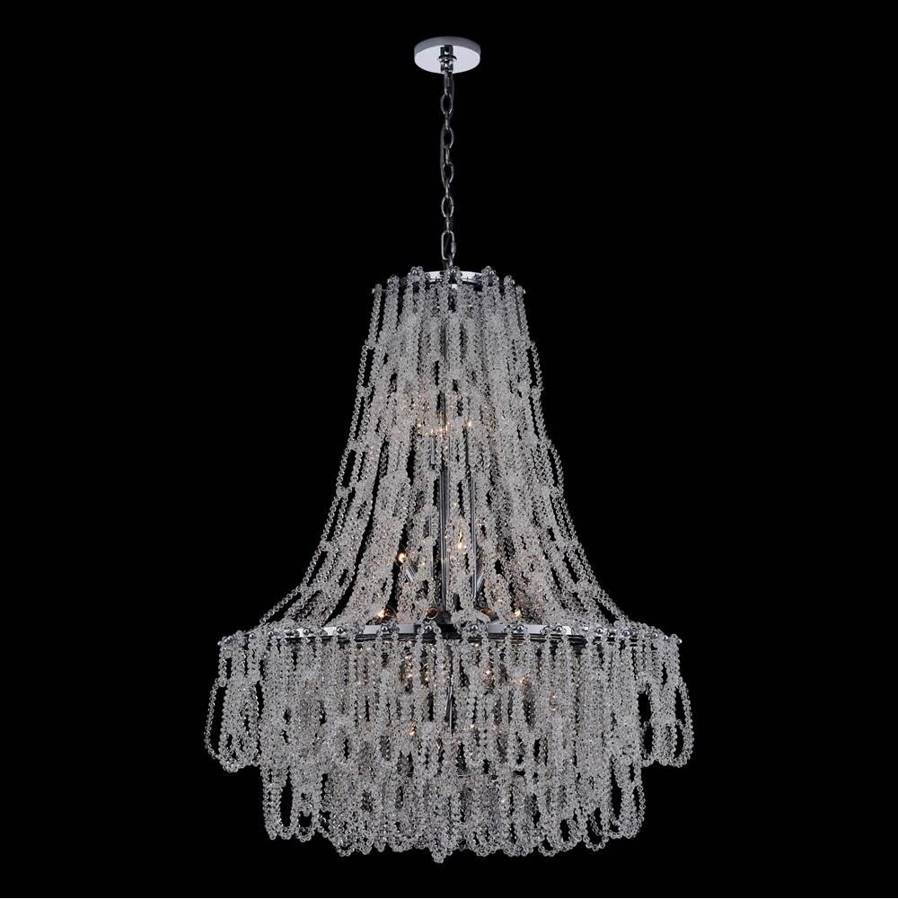 Allegri By Kalco Lighting 044856-010-FR001 Chrome Loops 34-in 21 Light Socket Chrome/clear Chandelier Image 1
