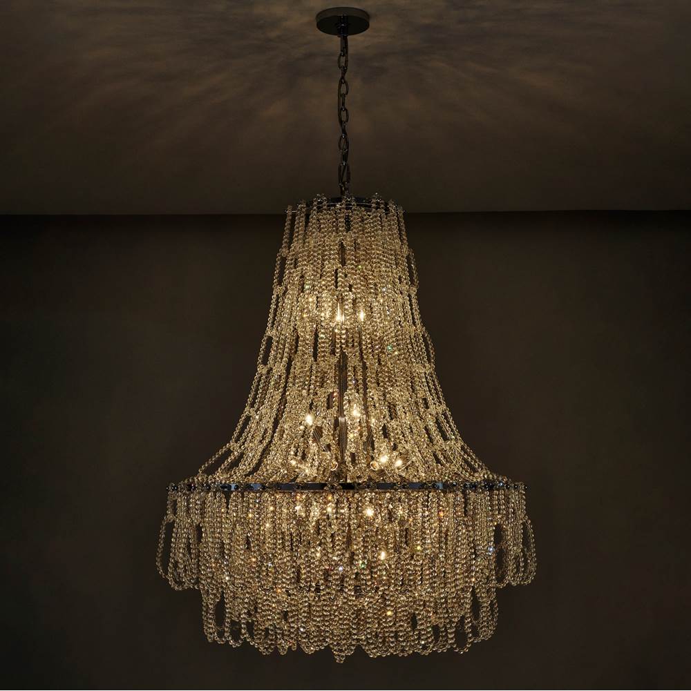 Allegri By Kalco Lighting 044856-010-FR001 Chrome Loops 34-in 21 Light Socket Chrome/clear Chandelier Image 2