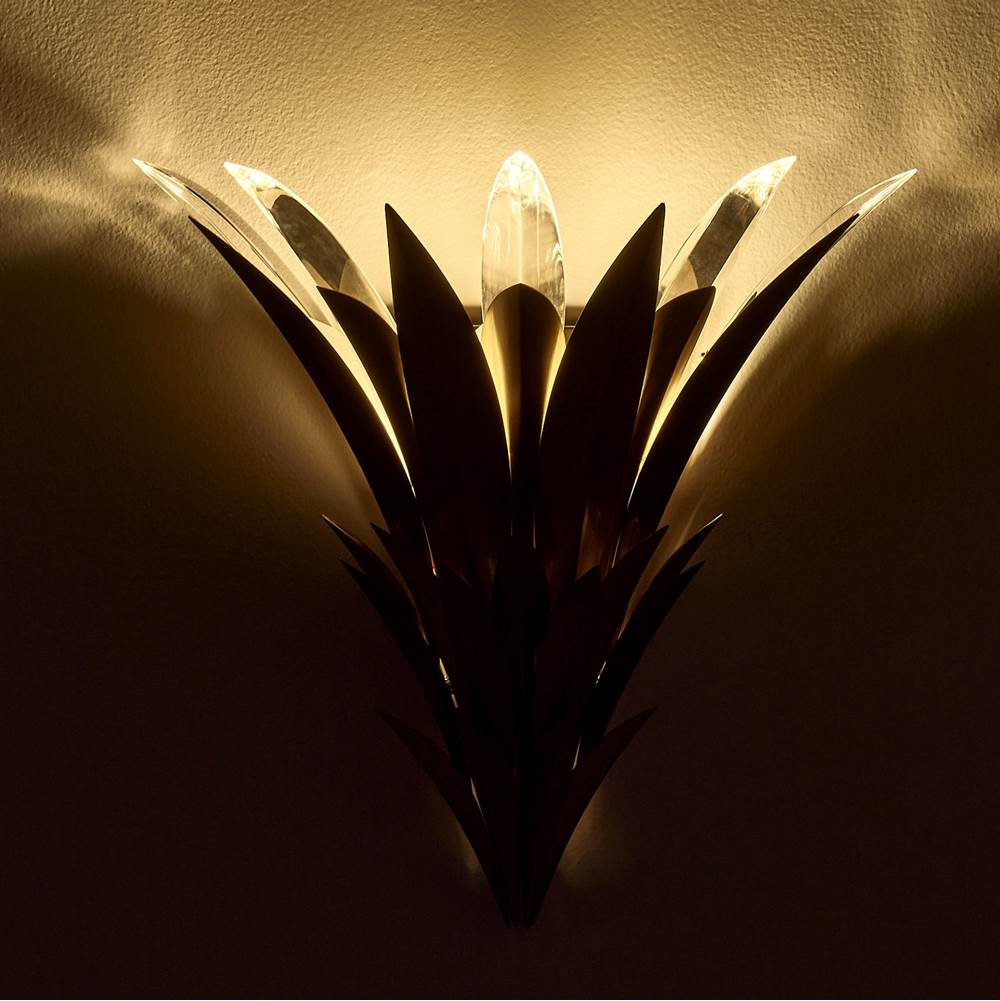 Allegri By Kalco Lighting 045221-044-FR001 Winter Brass Roche 16-in 3 Light Socket Winter Brass/clear Wall Sconce Image 3