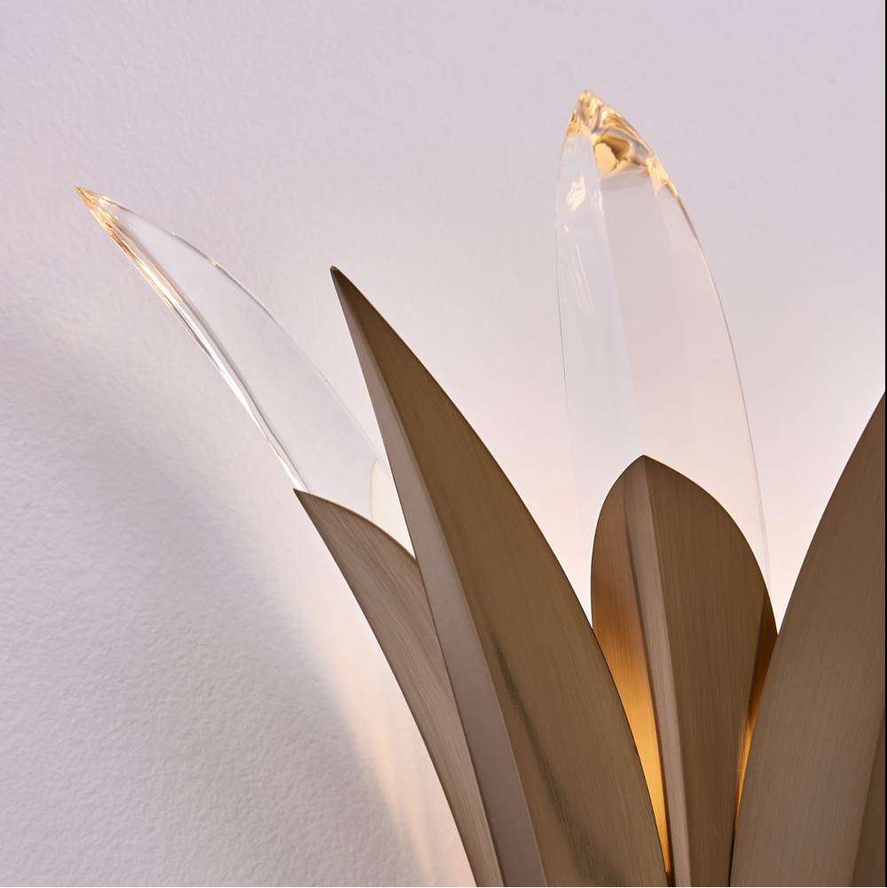 Allegri By Kalco Lighting 045221-044-FR001 Winter Brass Roche 16-in 3 Light Socket Winter Brass/clear Wall Sconce Image 2