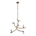 Allegri By Kalco Lighting 045655-062-FR001 True Brass Bilancia 36-in 6 Light Led True Brass/firenze Clear Chandelier Image 1