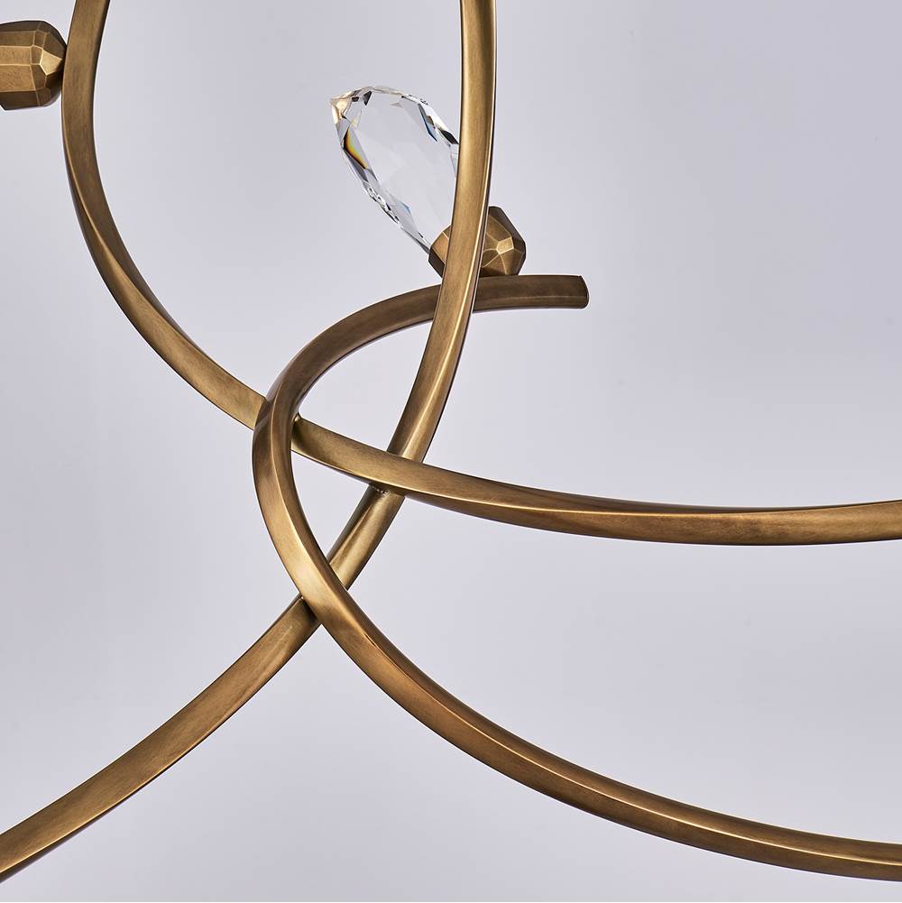 Allegri By Kalco Lighting 045655-062-FR001 True Brass Bilancia 36-in 6 Light Led True Brass/firenze Clear Chandelier Image 4