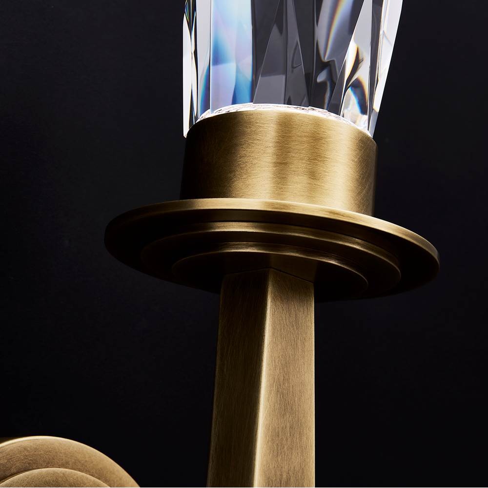 Allegri By Kalco Lighting 045721-071-FR001 Satin Brass Misto 14-in 1 Light Led Satin Brass/clear Wall Sconce Image 2