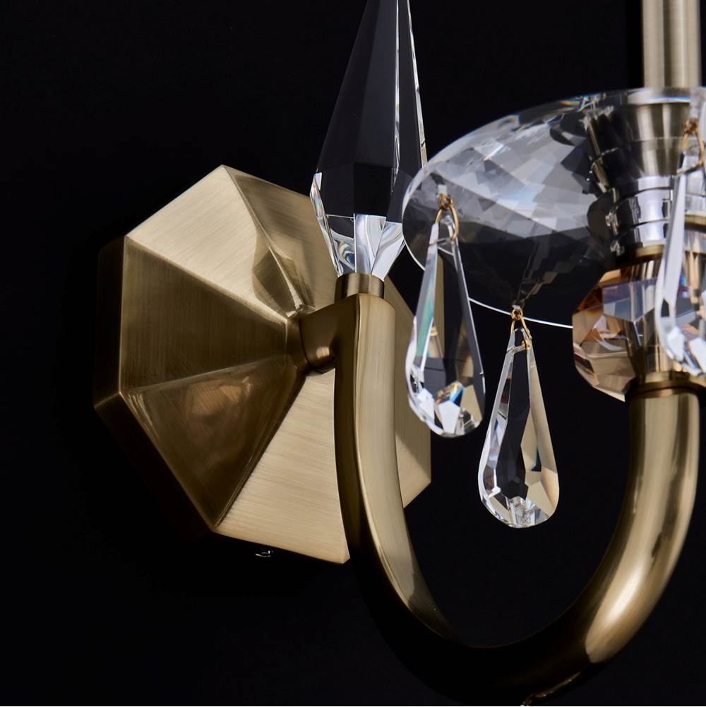 Allegri By Kalco Lighting 046121-039-FR001 Brushed Brass Passo 16-in 1 Light Socket Brushed Brass/clear Wall Sconce Image 2