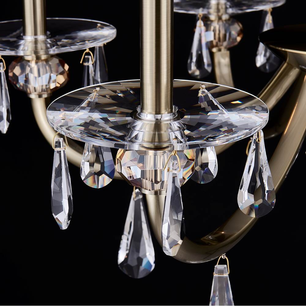 Allegri By Kalco Lighting 046176-039-FR001 Brushed Brass Passo 28-in 6 Light Socket Brushed Brass/clear Chandelier Image 4
