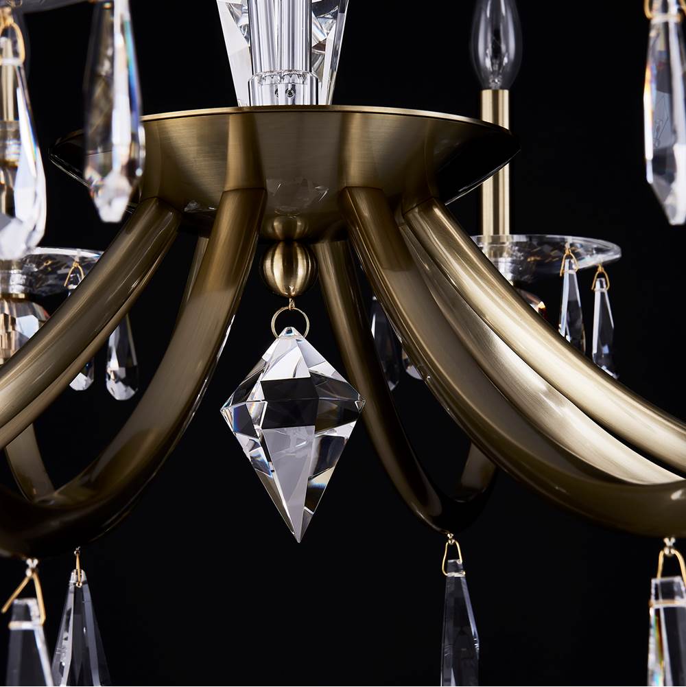 Allegri By Kalco Lighting 046177-039-FR001 Brushed Brass Passo 34-in 8 Light Socket Brushed Brass/clear Chandelier Image 4