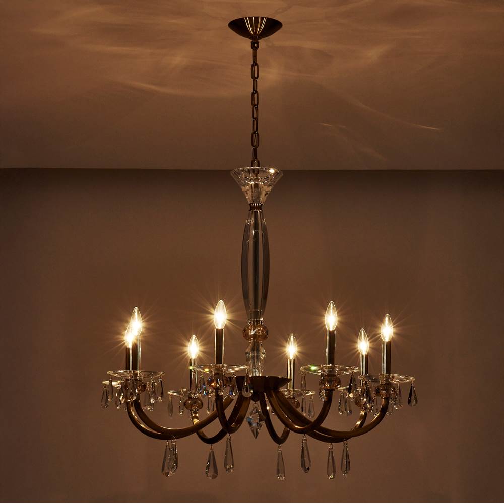 Allegri By Kalco Lighting 046177-039-FR001 Brushed Brass Passo 34-in 8 Light Socket Brushed Brass/clear Chandelier Image 2