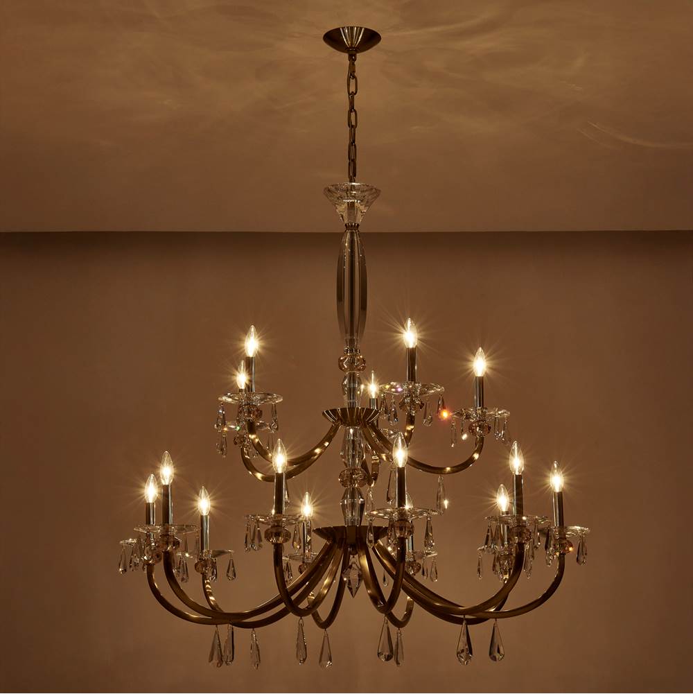 Allegri By Kalco Lighting 046178-039-FR001 Brushed Brass Passo 45-in 15 Light Socket Brushed Brass/clear Chandelier Image 2