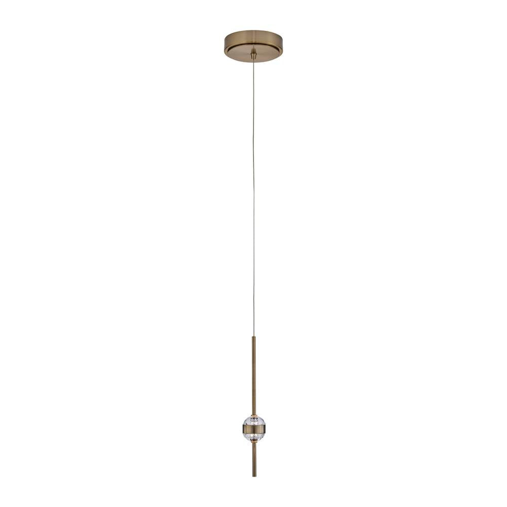 Allegri By Kalco Lighting 047611-044-FR001 Winter Brass Goccia 6.25-in 2 Light Led Winter Brass/firenze Clear Pendant Image 1
