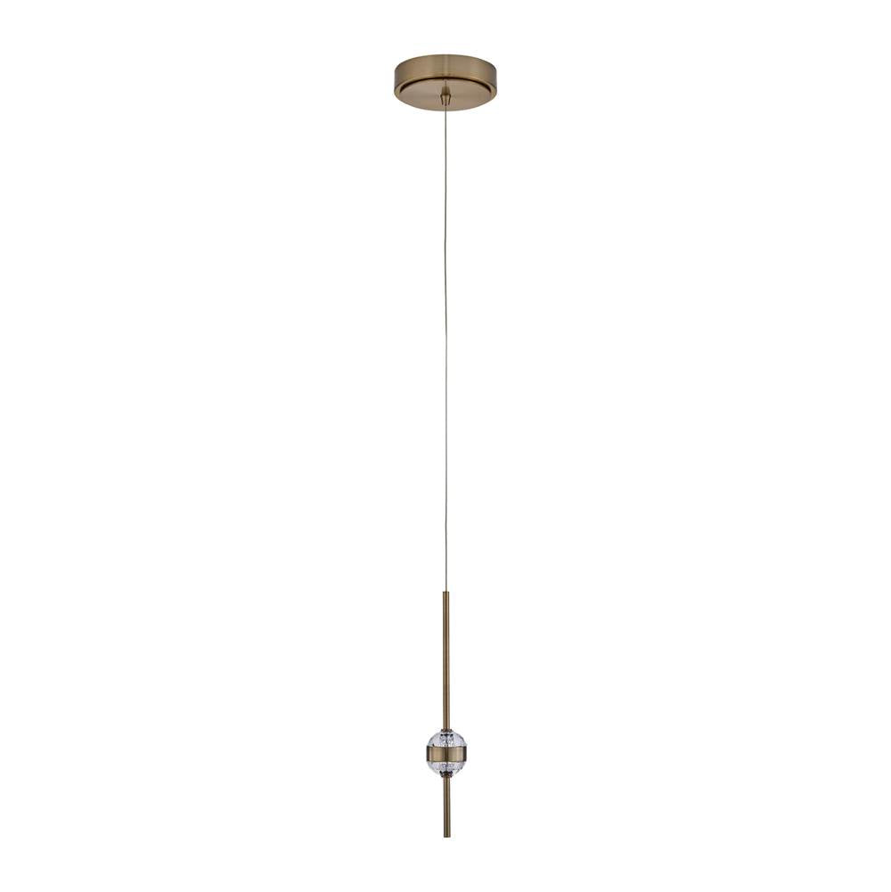 Allegri By Kalco Lighting Goccia 6.25-in 2 Light Led Winter Brass/firenze Clear Pendant