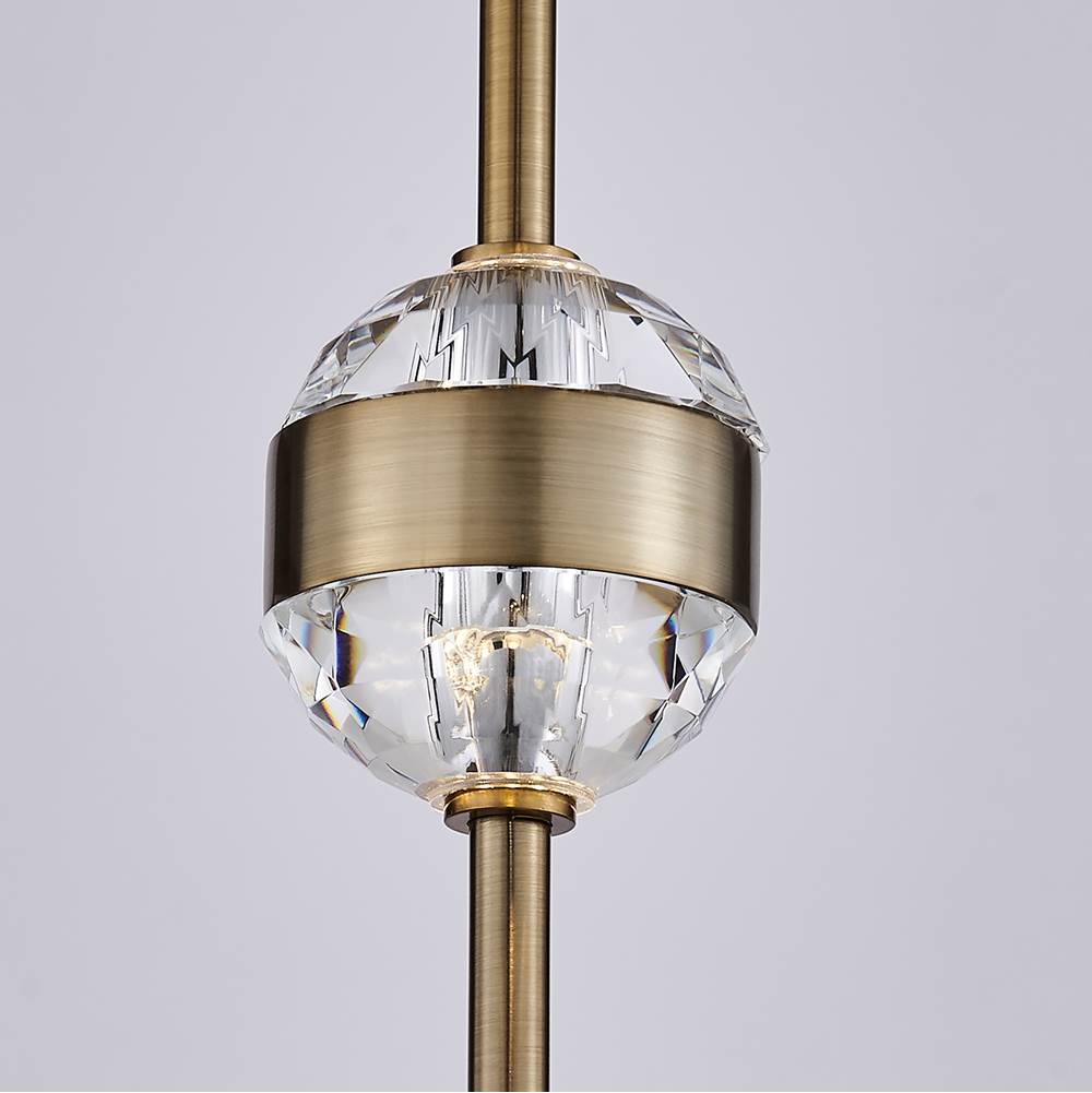 Allegri By Kalco Lighting 047611-044-FR001 Winter Brass Goccia 6.25-in 2 Light Led Winter Brass/firenze Clear Pendant Image 5