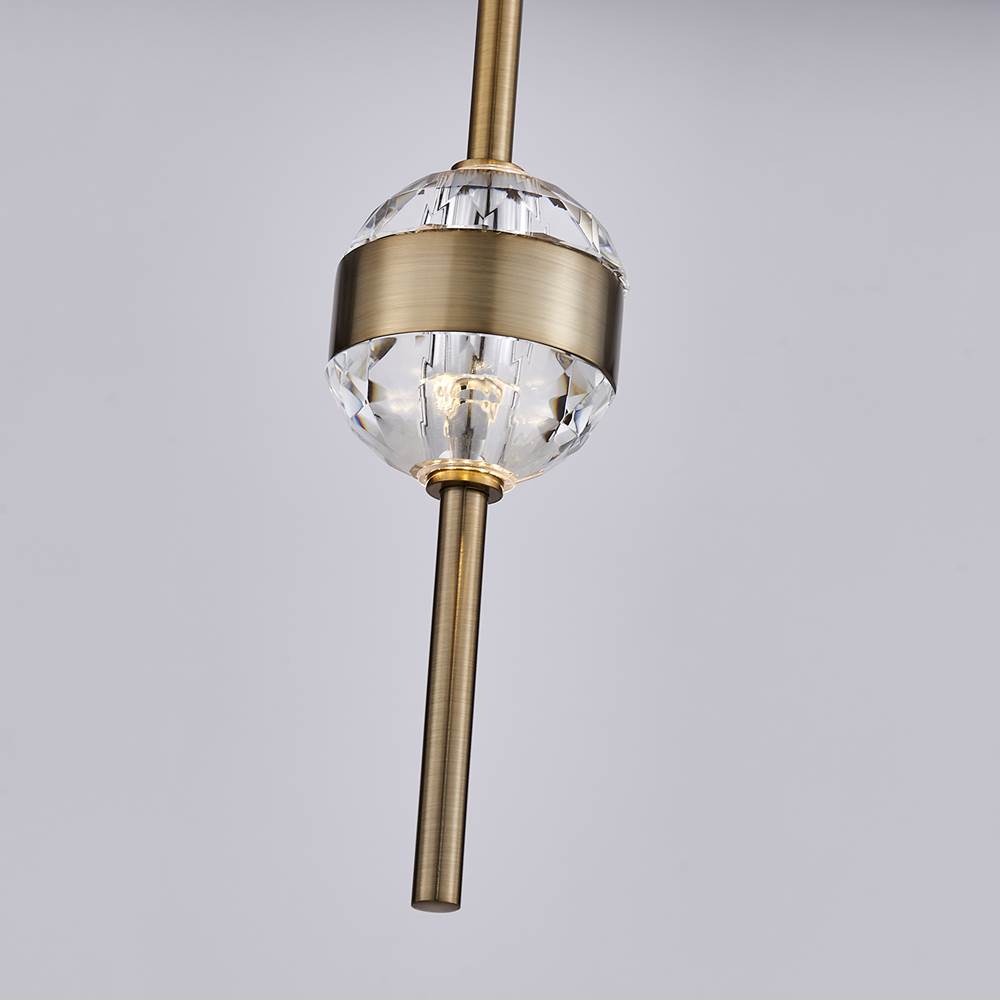 Allegri By Kalco Lighting 047611-044-FR001 Winter Brass Goccia 6.25-in 2 Light Led Winter Brass/firenze Clear Pendant Image 3