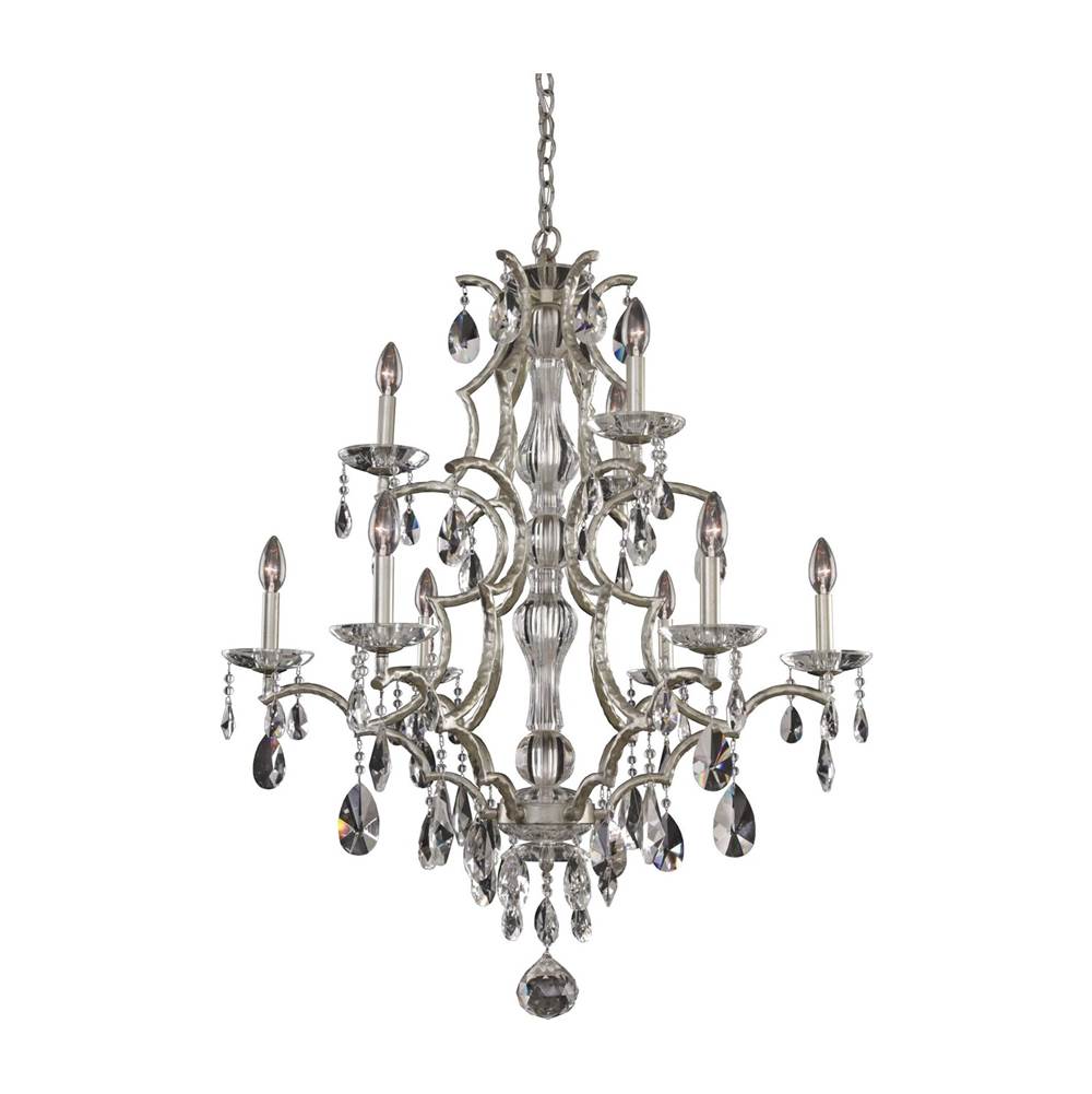 Allegri By Kalco Lighting Shorecrest 34-in 9 Light Socket Sliver Dollar/clear Tiered Chandelier