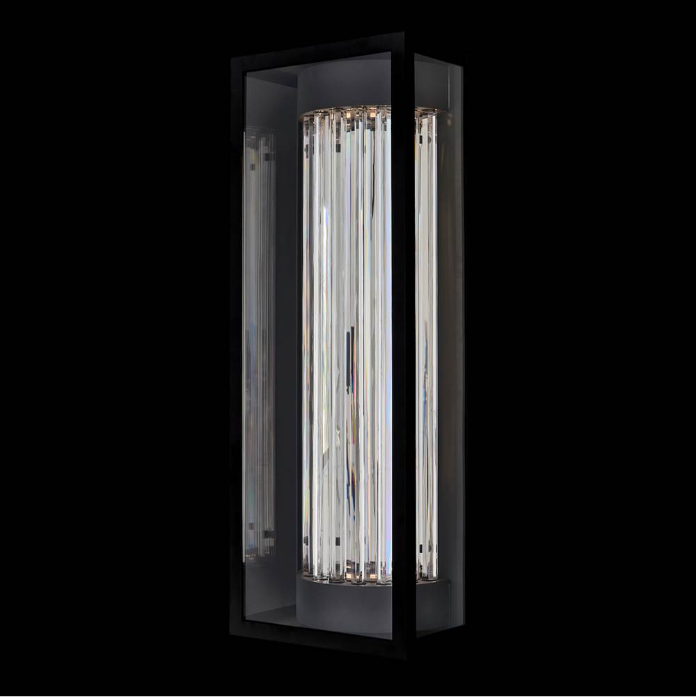 Allegri By Kalco Lighting Cilindro Esterno Cilindro Esterno 28-in 1 Light Led Matte Black (fluorocarbon)/clear Outdoor Wall Sconce